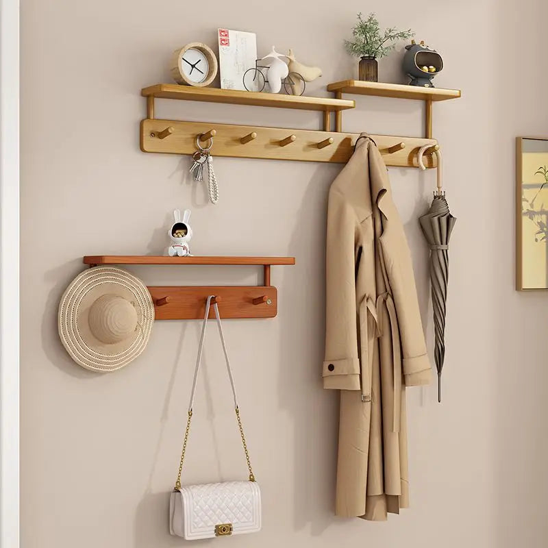 portemanteaux en bambou double couche pour rangement créatif - vue 5 sur 10