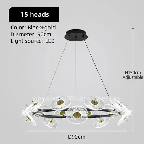 lustre moderne pour éclairage intérieur design élégant - vue 11 sur 12
