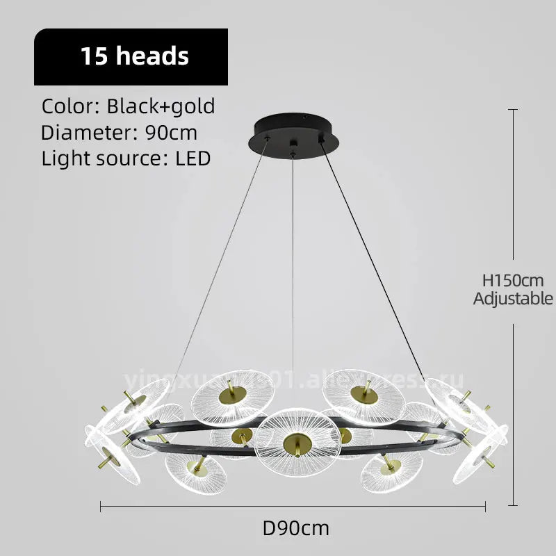 lustre moderne pour éclairage intérieur design élégant - vue 10 sur 12