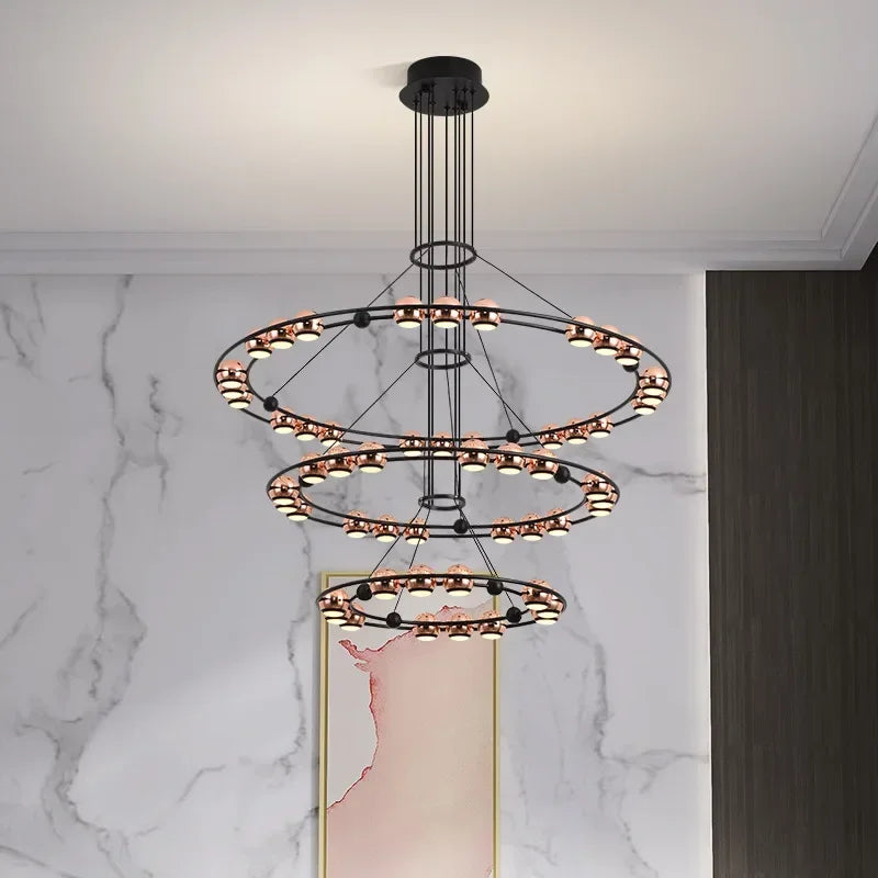 lustre led moderne en forme de haricot pour salon luxueux - vue 3 sur 13