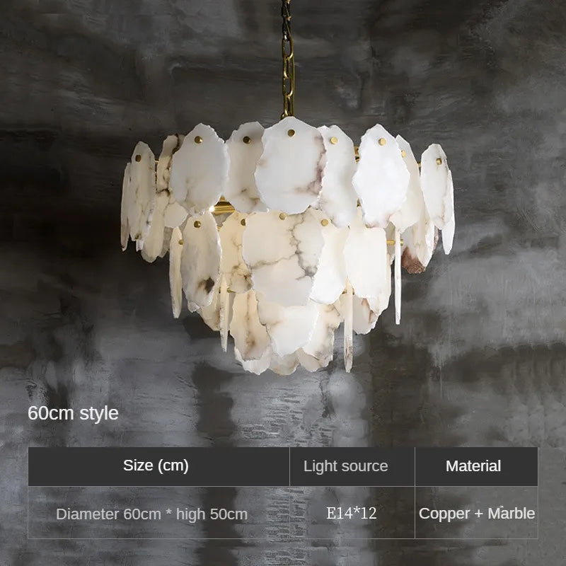 lustre en marbre naturel en cuivre pour décoration intérieure élégante - vue 10 sur 10