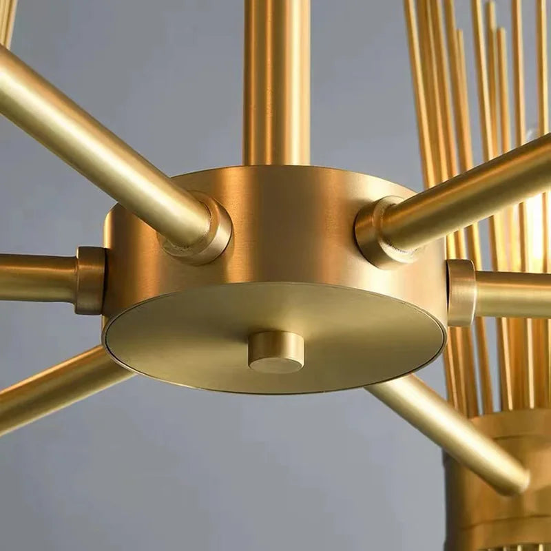 lustre en cuivre plein led décoratif pour maison créatif - vue 6 sur 16