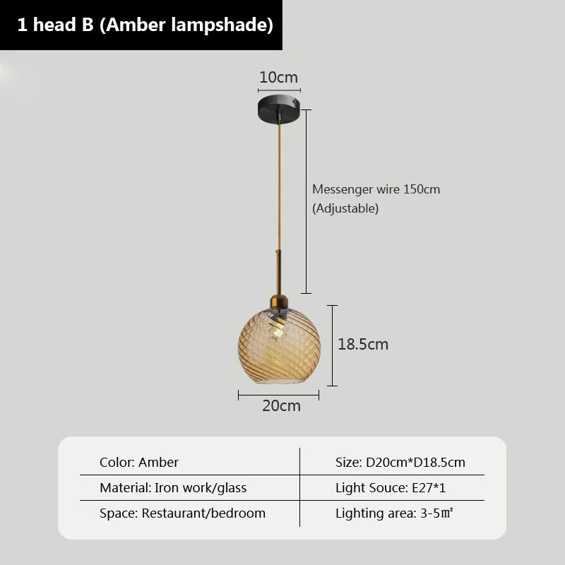 suspension moderne en verre design pour décoration intérieure - vue 12 sur 23