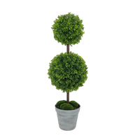 buisson artificiel en pot double boule décoratif pour intérieur et extérieur