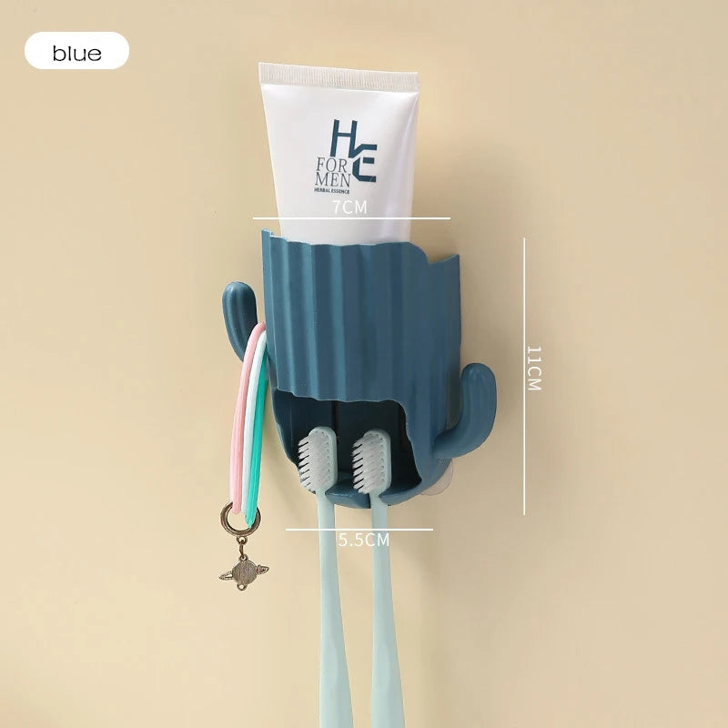 support mural auto-adhésif cactus pour dentifrice et brosse à dents - vue 8 sur 15