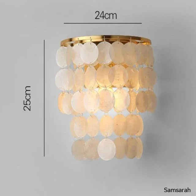 lustre nordique en coquillage avec luminaire à led - vue 15 sur 17