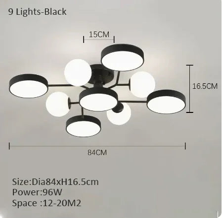 lustre led créatif pour éclairage intérieur moderne - vue 15 sur 18