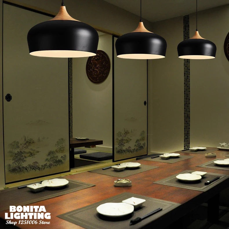 lustre en bois design nordique pour éclairage moderne - vue 5 sur 10