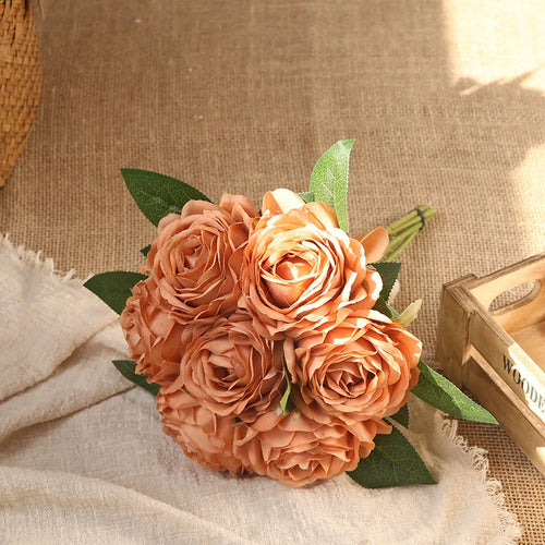 bouquet de roses artificielles décoration intérieure et extérieure fleurs faux - vue 14 sur 18