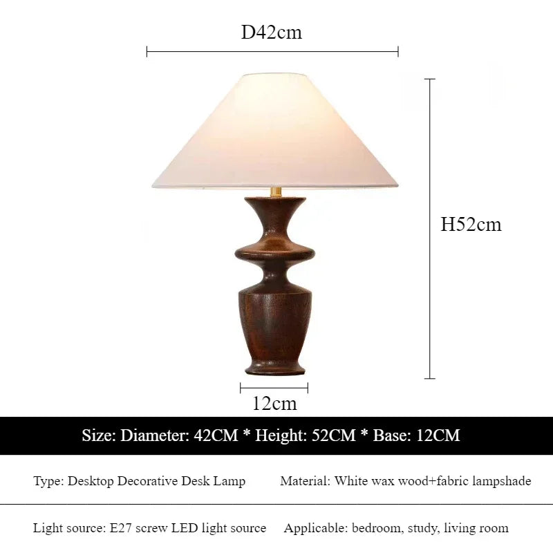 lampes de table modernes en bois et tissu pour décoration intérieure - vue 12 sur 15