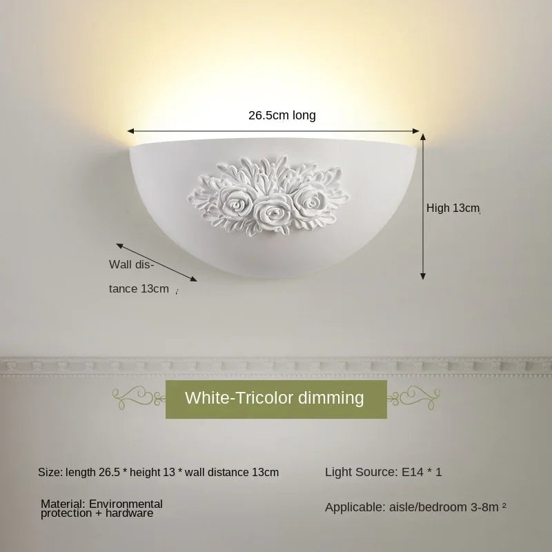 applique murale en résine d'ange sculptée décorative à led - vue 9 sur 19