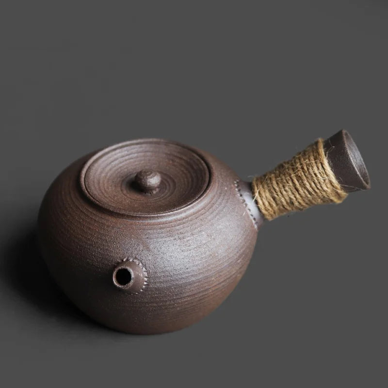 Théière japonaise artisanale grès style rétro kungfu portable