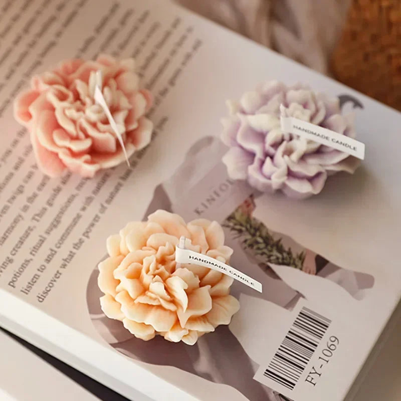 bougie 3d fleur dœillet décoration aromathérapie et cadeaux - vue 4 sur 11