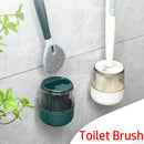 ensemble brosse de toilette avec support mural et manche long