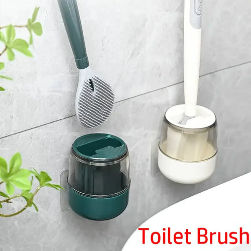 ensemble brosse de toilette avec support mural et manche long - vue 2 sur 8