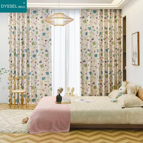 Rideau chambre enfant tulle animaux style européen - vue 3 sur 10