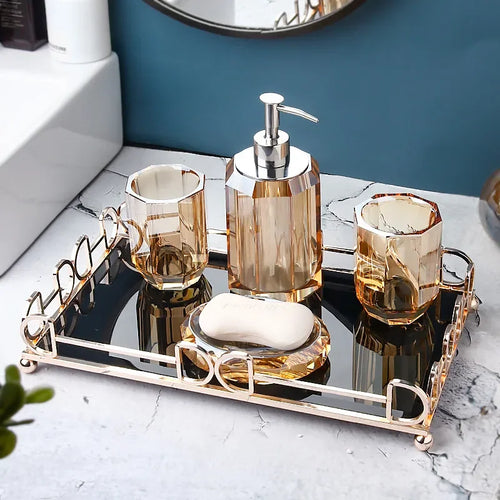 distributeur de savon en verre luxe pour salle de bain - vue 3 sur 15