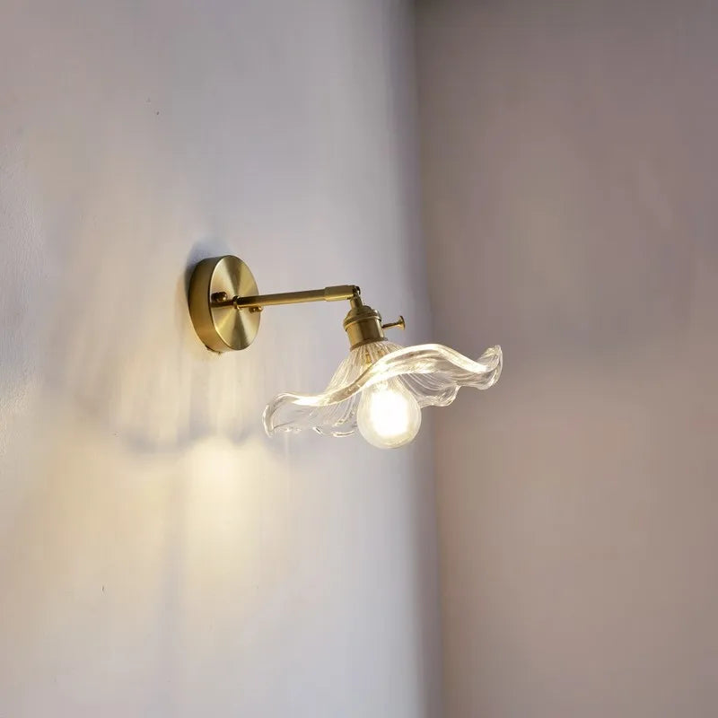 American Vintage Glass Wall Sconce Light Fixtures with E27 Led Lamp - vue 6 sur 7