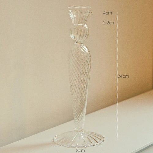 bougeoir en verre transparent décoration intérieure moderne nordique - vue 12 sur 31
