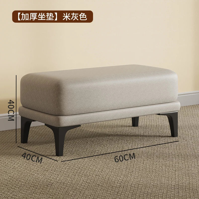 tabouret en velours moderne nordique pouf unique et peu encombrant - vue 17 sur 24
