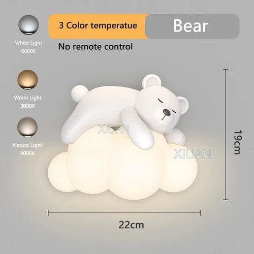 applique murale ours polaire et lapin pour chambre d'enfants - vue 9 sur 10