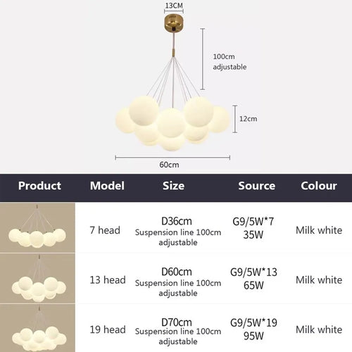 Suspension LED en verre au design nordique moderne - vue 6 sur 27
