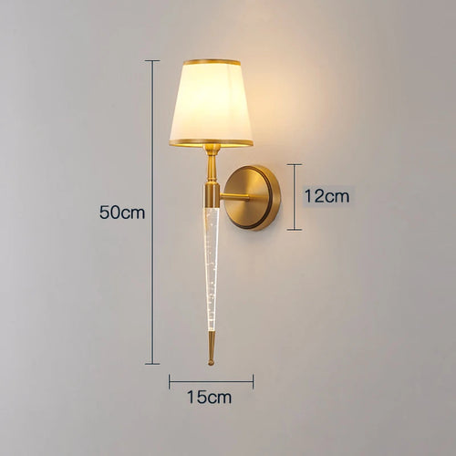 Applique américaine rétro lumière simple lampes en cristal lampe de chevet classique salon décor allée lumières TV fond applique murale - vue 7 sur 9