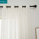 Rideau rayé style lin translucide pour salon chambre