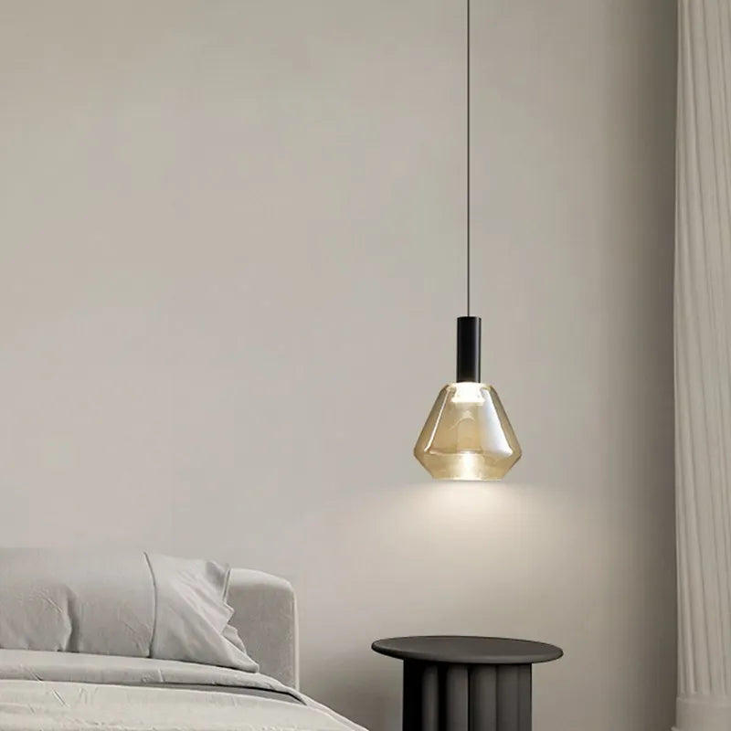 Lampes en verre multicolores en fer - vue 5 sur 10