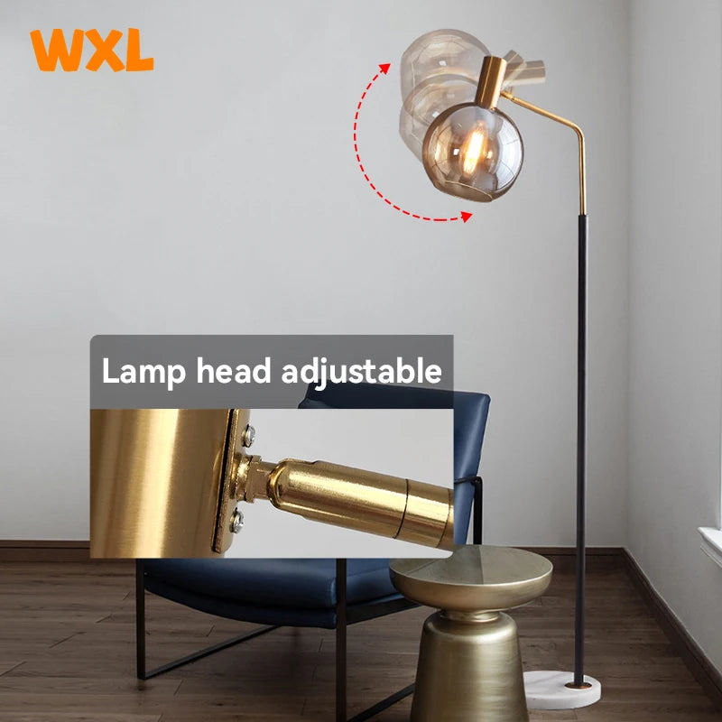 lampadaire led moderne en marbre avec éclairage réglable - vue 4 sur 8