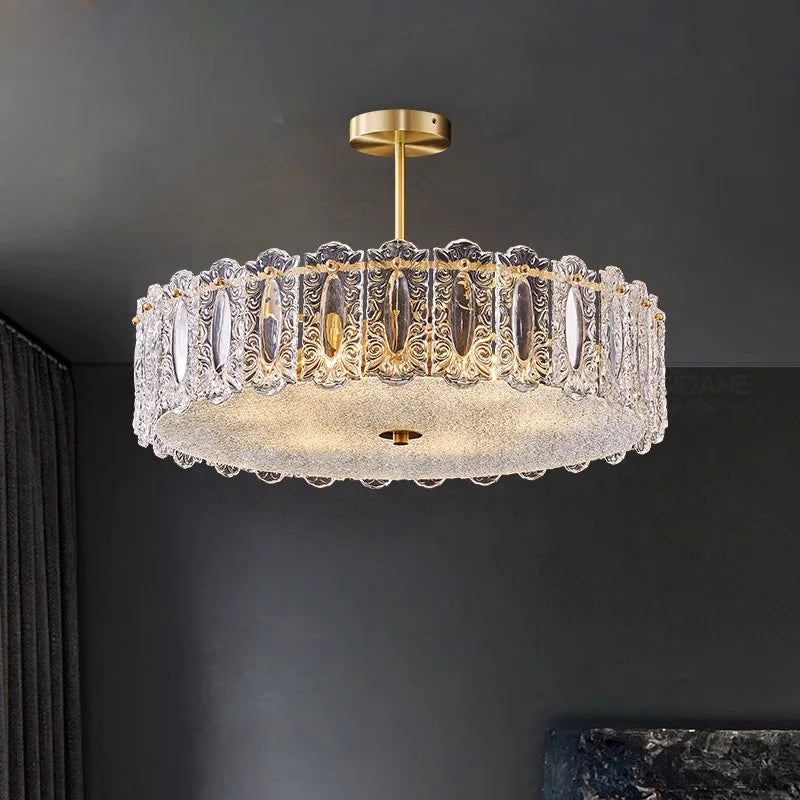 plafonnier moderne en cuivre et verre design créatif pour intérieur élégant - vue 3 sur 9