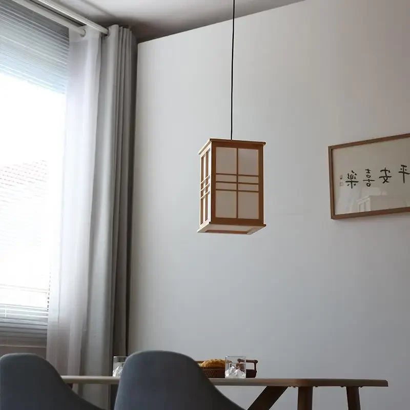 lampe en bois décorative pour restaurant bar et yoga - vue 4 sur 7