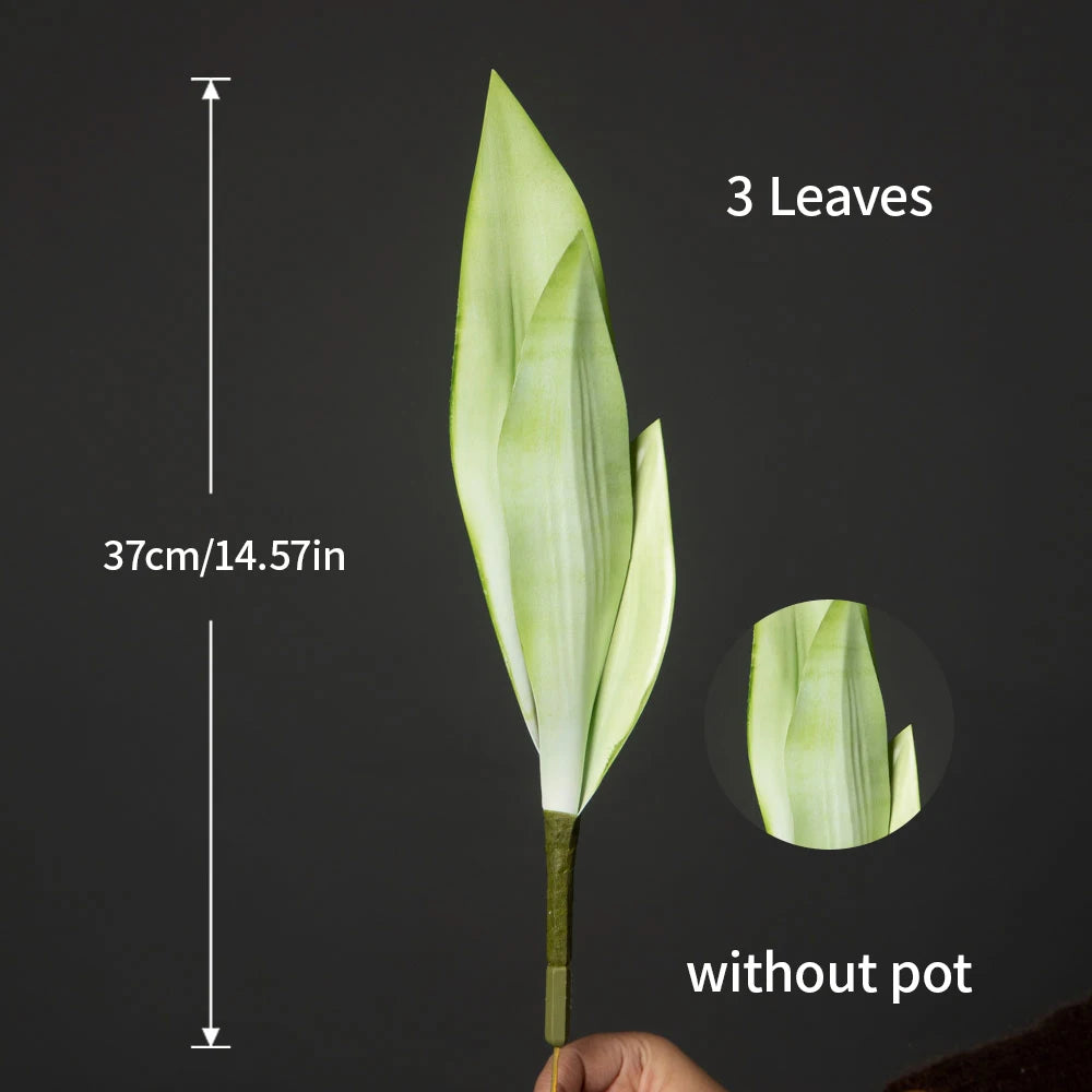 plante tropicale artificielle avec feuilles d'orchidée pour décoration intérieure - vue 5 sur 7