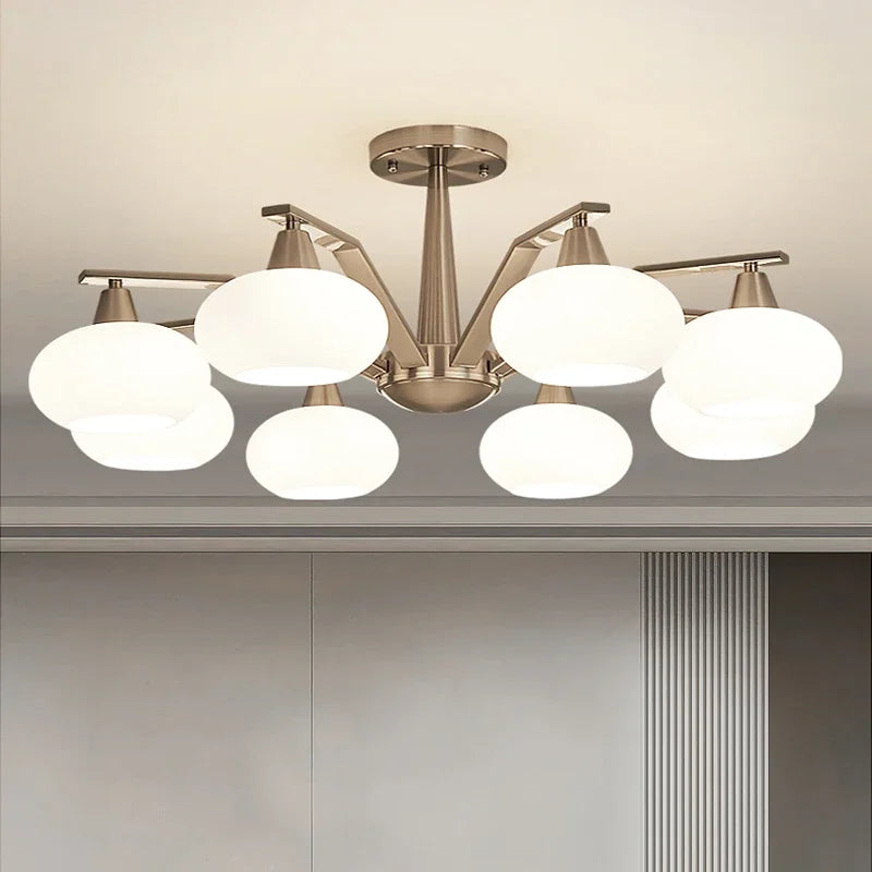 lustre moderne en métal avec éclairage led décoratif - vue 2 sur 12