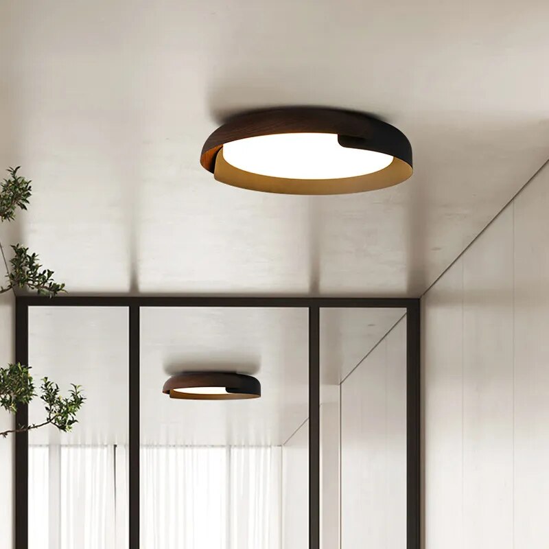 Plafonnier LED Style bois nordique - vue 3 sur 9