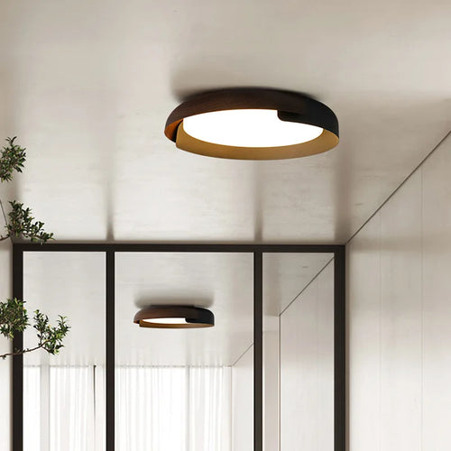 plafonnier nordique en bois pour décoration intérieure et éclairage LED - vue 4 sur 9