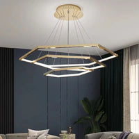 lustre hexagone led simple moderne luxe suspension