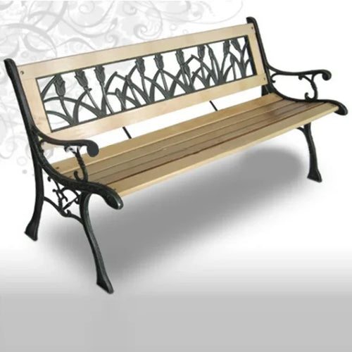 chaises de jardin en fonte et bois style antique - vue 2 sur 7