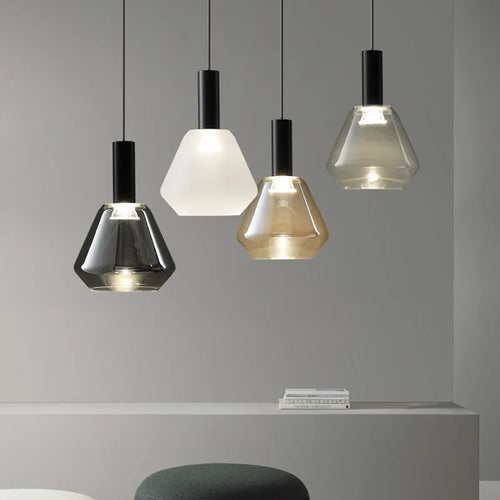 Lampes en verre multicolores en fer - vue 2 sur 10