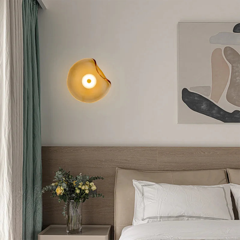 applique murale led verre gris ambre style art déco - vue 3 sur 8