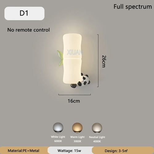 applique murale led singe panda pour enfants - vue 17 sur 23