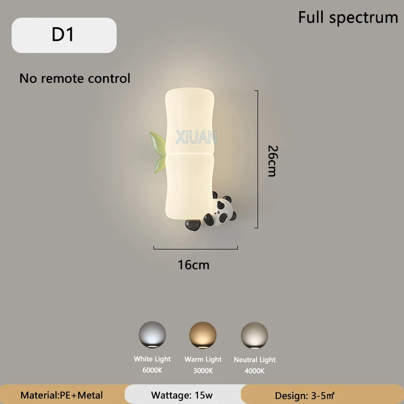 applique murale led singe panda pour enfants - vue 16 sur 23
