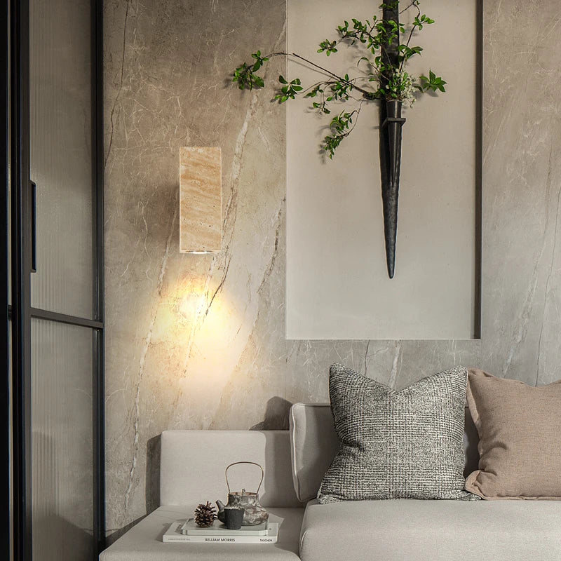 Natural Stone Wall Lamp, Retro Art, LW Decorative Lamp, Living Room, Bedroom, Corridor, Staircase Lighting - vue 2 sur 8