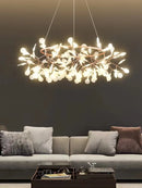 suspension led art déco en acier inoxydable et acrylique