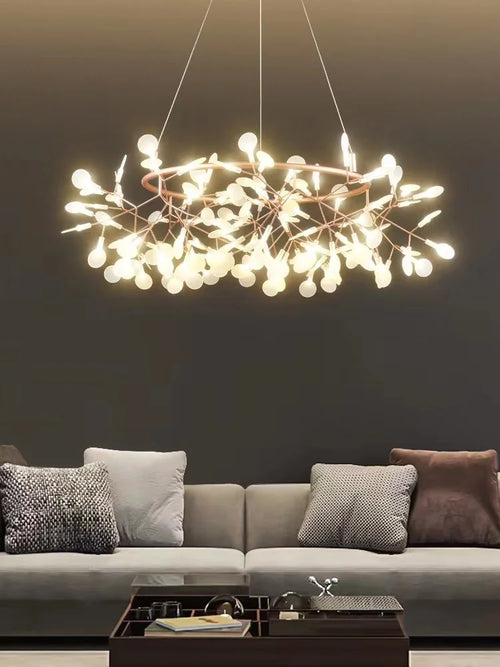 suspension led art déco en acier inoxydable et acrylique - vue 2 sur 19