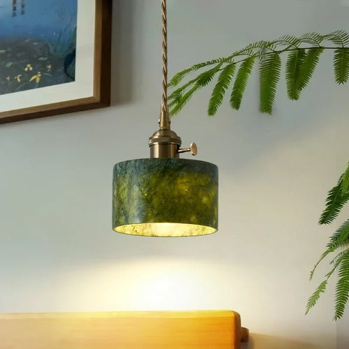 suspension en jade naturel style rétro français pour intérieur élégant - vue 3 sur 7