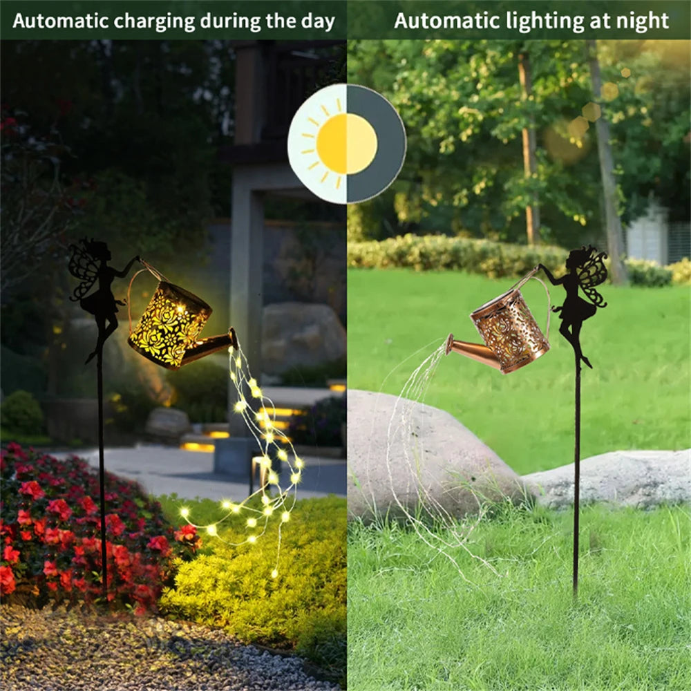 arrosoir solaire en métal pour décoration extérieure de jardin - vue 5 sur 10
