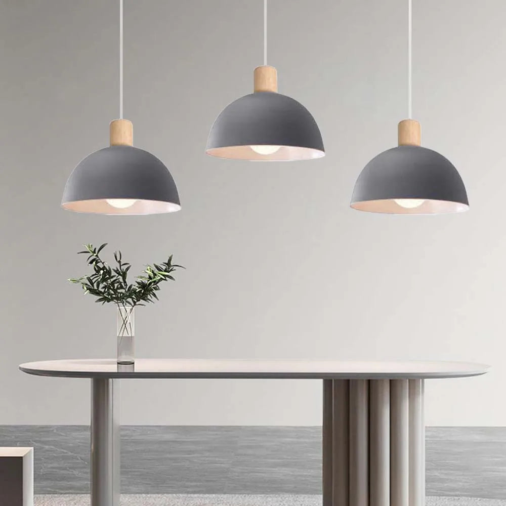 lustre nordique led en bois pour décoration maison - vue 4 sur 13