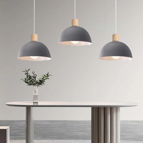 lustre nordique led en bois pour décoration maison - vue 5 sur 13
