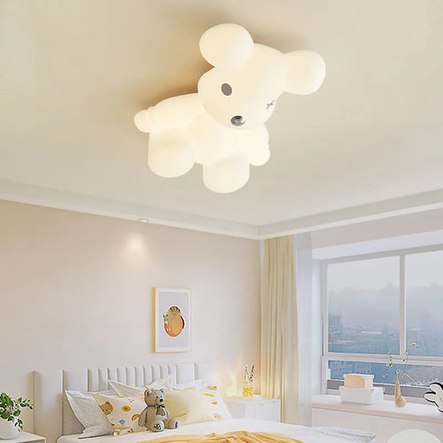 plafonnier ours blanc design moderne pour chambre d'enfant - vue 4 sur 12